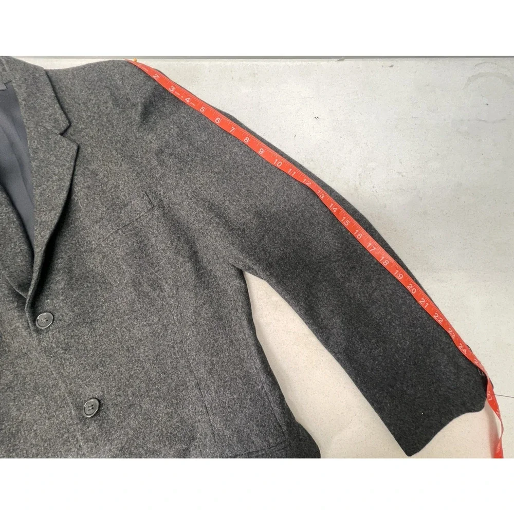 VINTAGE 2PC WOOL SUIT CUSTOM TAILORED by JAMES WOOL & CO. MEN'S CHARCOAL WOOL